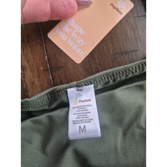 Popilush Olive Green Sleeveless Stretchy Jumpsuit Medium - Picture 4 of 4